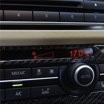 Masina Consola Centrală CD Panoul de Aer Conditionat Cadru Decorare Autocolant Garnitura Pentru BMW Seria 5 F10 2011-17 Fibra de Carbon Decalcomanii