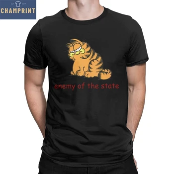 Men ' s T-Shirt Tovarășe Garfield Minunat din Bumbac Tricouri Maneca Scurta Cat Tricou Echipajul Gât Îmbrăcăminte New Sosire