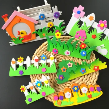 Mici de Spumă EVA Gard Balustrada de Flori Autocolante de Perete Colorate lucrate Manual, Jucării Pentru Copii de Învățare Timpurie Clasă Decor Acasă DIY