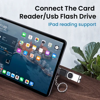 Mini USB 3.0 Pentru Iluminat Pentru iPhone Adaptor OTG Cu Cheie Lanț Pentru iOS 13 14 de mai Sus sistem de Date de Sincronizare Adaptor OTG Converter