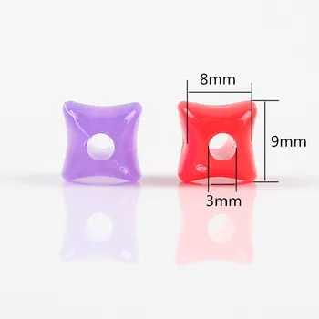 Mixt Color Pătrat de Plastic Margele Bijuterii DIY 50PCS/Lot Liber Margele Spacer Pentru a Face Bijuterii Colier Brățară Accesorii