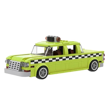 MOC City Street View Serie Cărămizi Șofer de Taxi Model de Masina de Taxi-Taxi de Colectare Blocuri Jucarii si Cadouri pentru Copii, Cadou Copii