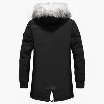 Moda De Iarna Parka Barbati 2021 Noi Îngroșa Palton Barbati Casual Long Outwear Hanorac Cu Guler De Blană Albă Jachete Paltoane Bărbați Îmbrăcăminte