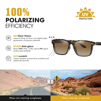 Moda ochelari de Soare pentru Femei Ochelari Polarizati Bărbați Cadru Pătrat Gradient Lens Unisex Ochelari de Pescuit de Conducere Ochelari de cal lentes de sol