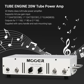 MOOER TUB de MOTOR 20W Tub Amplificator de Putere Amplificator Hi/Low Gain Intrare Coajă de Metal cu Mâner de Montare Rack Lugs3-Band