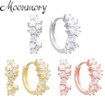 Moonmory 2021 Reale Argint 925 Mark Hoop Cercei Cu Pietre CZ Pentru Femeile Europa Moda Bijuterii de Mici Dimensiuni Mari