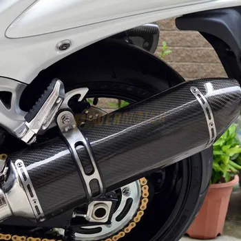 Motocicleta de Evacuare din Fibra de Carbon 51mm Modifica Motocross Tobei de Eșapament Țeavă de Scutere Biciclete Biciclete Murdărie Motocross Scuter