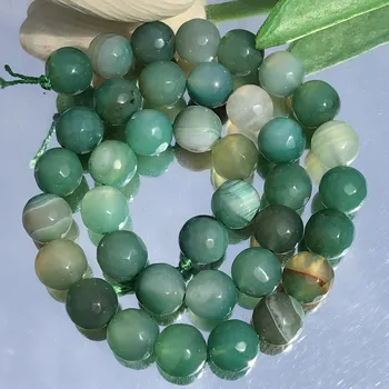 Naturale Fatetate Dungă Verde Agate de Piatră de Onix Buna Liber Margele Spacer Pentru a Face Bijuterii Diy Brățară Accesorii 4/6/8/10mm