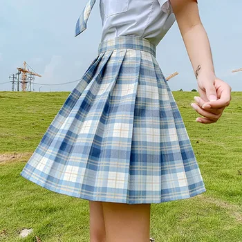 NIBESSER Femei Fuste 2021 Nou de Talie Mare Fata Fusta Plisata coreeană Stil Japonez Doamnelor Dulce Carouri Fuste Mini pentru Femei