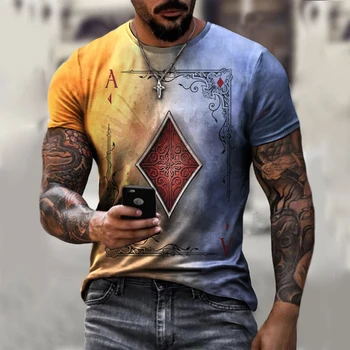 Noi de Vara T-shirt pentru Bărbați de Înaltă calitate pentru Bărbați Și Femei T-shirt Carti de Joc cu Maneci Scurte de Imprimare 3d Simple Isus Domnul Model