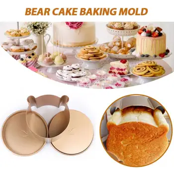 Non-stick de Aur, Capul de Urs Mucegai Pâine Toast Mucegai Ursul Desene animate Tort Mucegai de Copt Mousse de Inel Accesorii de Bucătărie Tort Mucegai