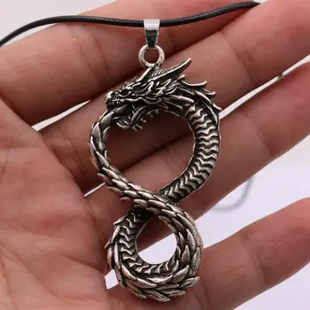Norse dragon colier pandantiv stil retro Ouroboros Amuleta dragon Viking Bijuterii Neclaces Pentru Femei Barbati