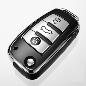 Nou stil de Inalta calitate TPU+ABS Cheia de la Mașină Caz Acoperire Pentru Audi A6 A8 A3 Q3 Q7 R8 Pliere Cheie de la Distanță