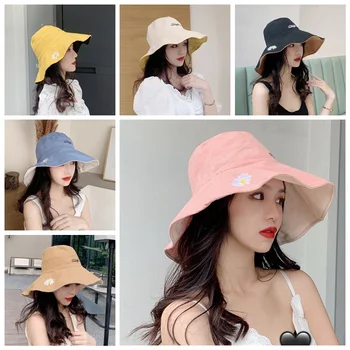 Noua Moda Margarete Vară de protecție Solară Găleată Pălărie Sălbatice Mari Refuz Gratuit pentru Ori Fără Deformare Femei Casual Pălărie