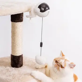 Noul Electrice Automate Amuzant Pisica Teaser Mingea Jucărie De Ridicare De Primăvară Rod Interactive Puzzle Jucării Pentru Animale De Companie