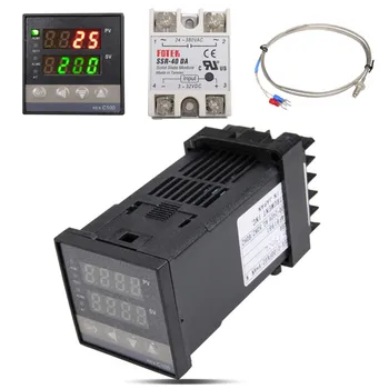 Nouă Alarmă REX-C100 110-240V 0-1300 Gradul Digital PID Controler de Temperatura Kit cu Tip K Sondă