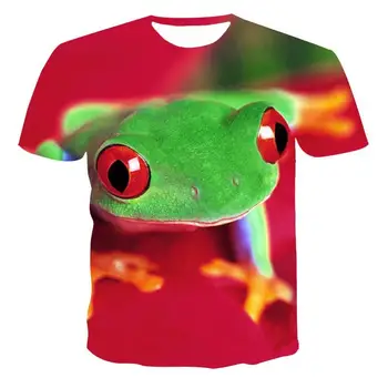 Nouă Bărbați Broasca de Moda T-Shirt de Vara Noi Bărbați cu Mânecă Scurtă T-Shirt Casual 3d Poison Frog Imprimare Respirabil T-Shirt de sex Masculin Comple