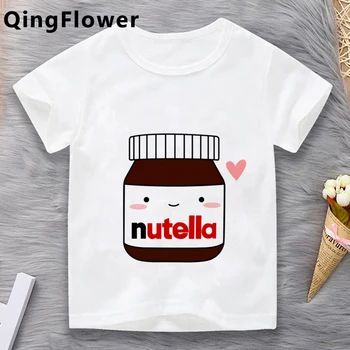 Nutella enfant copii adolescenti, haine de t-shirt anime drăguț kawaii grafic roupa infantil haine fete