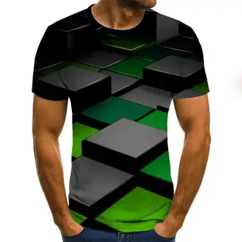 Oameni mari Dimensiuni T -Shirt 2019 Vara Geometrică Cerc 3d Imprimate de Sus Teuri de Moda O-Gat Maneci Scurte Liber Casual Camasi Barbati