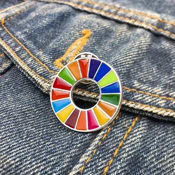 Obiectivele De Dezvoltare Durabilă Brosa Națiunilor Unite Pentru Dezvoltare Durabilă Curcubeu Pin Badge Bijuterii De Moda Pentru Femei, Bărbați