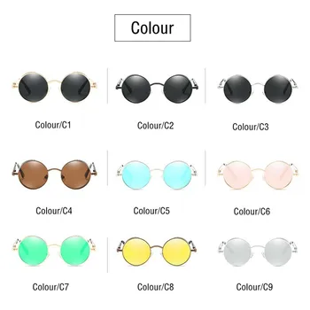 Ochelari de soare UV400 ochelari de Soare de Designer Rotund Cadru Metalic de Calitate Clasic Polarizate Gotic Epocă Steampunk Femei Barbati Mare Brand