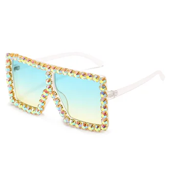 Ochelarii de condus Femeie Pătrat Supradimensionate Cadru Diamante de Lux ochelari de Soare de Culoare Stras Moda UV400 Anti-orbire