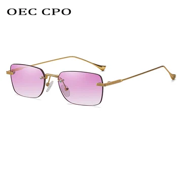 OEC CPO Clasic Mic Dreptunghi ochelari de Soare Femei Vintage Punk Pătrat ochelari de Soare Barbati Steampunk Metal Ochelari Gafas Nuante UV400