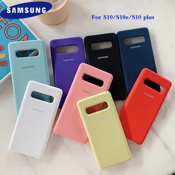 Original Samsung Galaxy S10 Lichid de Silicon Caz Silky Soft-Touch Spate husa de Protectie Pentru Galaxy S10 S10E+ S 10 Cu Logo-ul