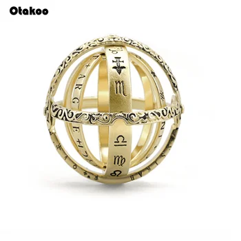 Otakoo Aur Astronomice Inel Pentru femei mingea inele de starea de spirit Creativ Complex de Rotație Cosmică scrisoare Deget inelul bărbați bijuterii cadou