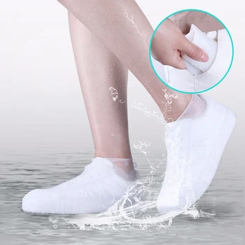 Pantofi de Acoperire rezistent la apă Reutilizabile din Silicon Material Îngroșat Non-alunecare Pantofi de Protecție Cizme de Ploaie Pentru Interior în aer liber Zile Ploioase