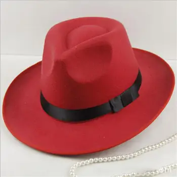 Parasolar Bărbați Femei Greu Simțit Margine Largă Fedora Pălărie Panama Toamna Epocă Capac