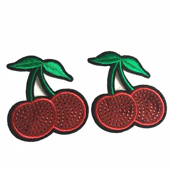 Patch-20 buc Paiete Cherry Patch-uri de Fier Pe DIY Aplicatii Brodate Coase Pe Autocolante Pentru Haine de Saci de Îmbrăcăminte Fructe Motiv