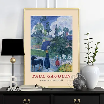 Paul Gauguin Expoziție Muzeul Retro Poster, Tahitian Peisaj Femeie Care Deține Un Fruct De Arta De Imprimare, Franța Impresionism Decor Acasă
