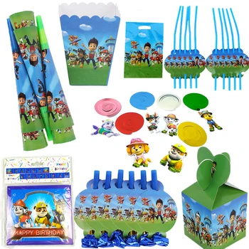 Paw Patrol Petrecere Baloane Jucărie Banner Ziua De Nastere Pentru Copii Băieți Fete Partidul Decor Ceașcă De Hârtie, Placă De Tacamuri Consumabile