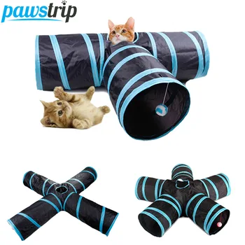 Pawstrip Pliabil Pisica de Companie Tunel Toy Interioară în aer liber Formare pentru animale de Companie Jucării Pentru Pisici Iepure Juca Tunel Pisica Tub Jucării 3/4/5 Găuri