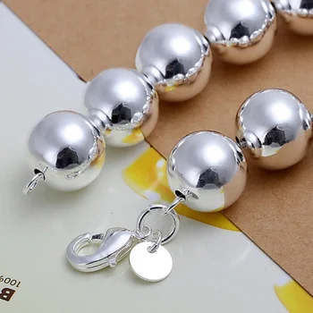 Pentru femeile de nunta clasic de moda 925 de Bijuterii de Argint farmec femei 14mm margele Bratari de lanț de transport gratuit
