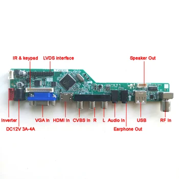 Pentru LTN121XF-L01 LTN121XU-L01 VGA AV USB RF 1CCFL LVDS 20Pin T. V56 cu mașina de carte de bord Invertor+Telecomandă+tastatură ecran LCD Kit