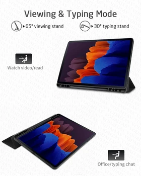 Pentru Samsung Galaxy Tab S7 caz pentru Samsung Tab S7 Plus Caz cu suport Creion SM-t870 t875 SM-t970 t975 11/12.4 inch Auto Somn