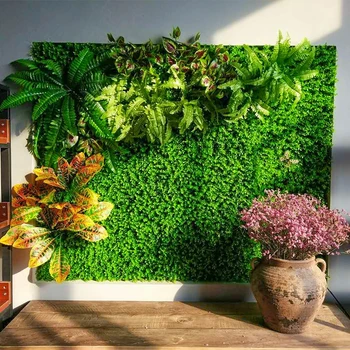 Perete verde 40*60cm tip mai Populare plante verzi perete Casa Verde Planta Flori Artificiale din material Plastic Ghirlanda de flori artificiale perete