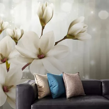 Personalizat Murale 3D Tapet Pictate manual Flori Magnolia TV Camera de zi Canapea Dormitor Decor Acasă Pictura pe Perete Papel De Parede 3 D