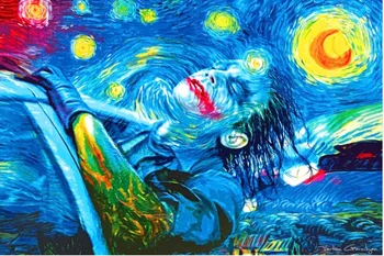 Personalizate De Imprimare Panza De Decorare Perete Vincent Van Gogh Pictura Poster Joker Autocolante De Perete Birou Decalcomanii Joker Tapet #2334#