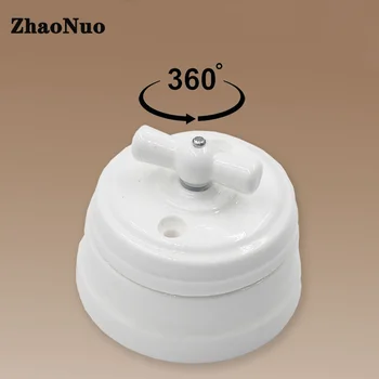 Personalizate din Ceramica Rotativ, Comutator de Perete de Lumină Buton Comutator 10A 250V pentru Îmbunătățire Acasă Elementele de Transport Gratuit