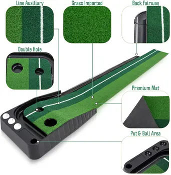 Plastic Instrument de Formare Golf Punerea Mat 2,5 m 3m Antrenor de Conducere Crosa Practică Pad Aschiere a Lovi pe Covorul Verde Picătură de Transport maritim