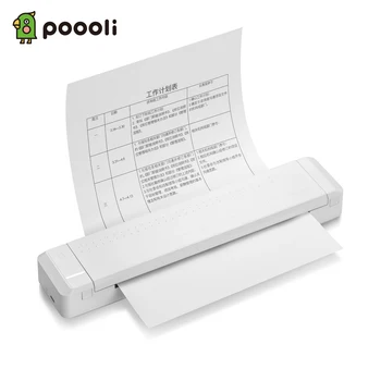 Poooli Hârtie A4 Impresora Built-in Baterie Mobil Foto Portabil fără Fir Bluetooth Document de Transfer Termic Imprimanta A4