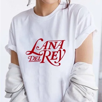 Pop Cantareata lana del rey scrisoarea imprimate femei tricou de vara alb cu maneci scurte Fete casual tricou plus dimensiune streetwear Tee top