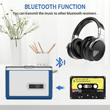 Portabil Bluetooth Casetofon , magnetofon Bluetooth Ieșire pentru Căști/Difuzor Portabil Walkman cu Caseta Player