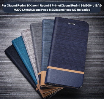 Portofel din piele de Caz Pentru Xiaomi Redmi 9 Prim Caz de Telefon Pentru Xiaomi Redmi 9 M2004J19AG M2004J19G Xiaomi Poco M2 Caz Capacul din Spate