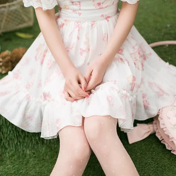Printesa dulce lolita rochie de PLOAIE BOMBOANE Dulce Printesa Rochie de Strapless subțire de Imprimare dintr-o bucata C22AB7074