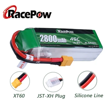 RacePow 14.8 V 45C 2800mAh 4S RC Acumulator Lipo cu XT60 Plug Softcase Baterii pentru RC 1/8 1/10 Masina RC Camion FPV Emaxx Elicopter