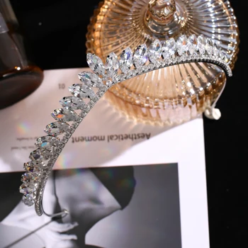 Rafinat Stras De Cristal Coroanei Accesorii De Nunta Tiara Cap De Bijuterii Pentru Mireasa Printesa Hairband Regina Diademă De Argint De Culoare